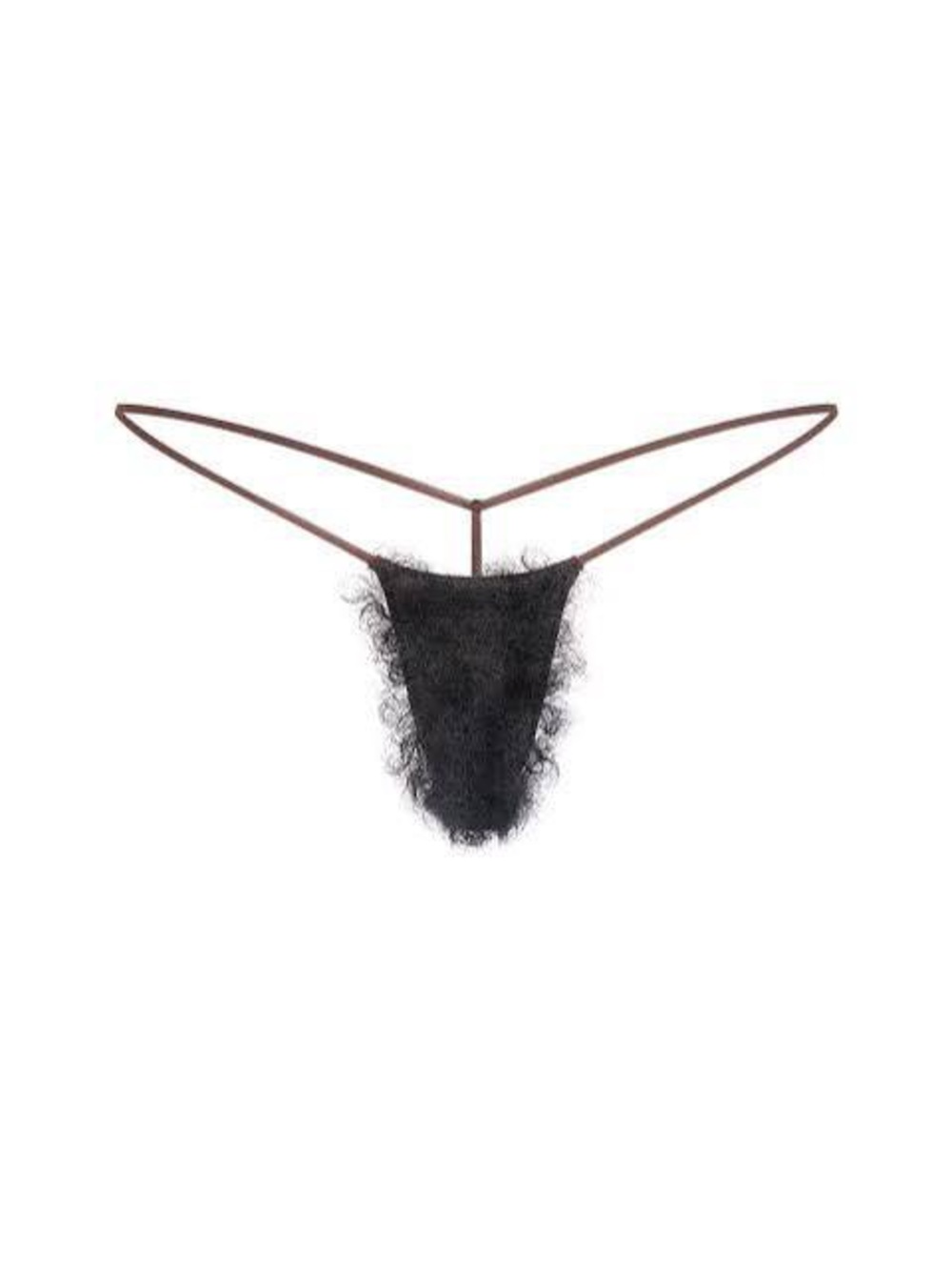 SKIMS Faux Hair Micro String Thong - Cocoa Black Curly Medium